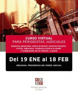 PODER JUDICIAL ORGANIZA CURSO VIRTUAL PARA CAPACITACIÓN DE PERIODISTAS