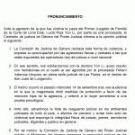 COMISIÓN DE JUSTICIA DE GÉNERO DEL PODER JUDICIAL – PRONUNCIAMIENTO