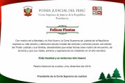 SALUDO DEL SEÑOR PRESIDENTE DEL PODER JUDICIAL POR LAS FIESTAS NAVIDEÑAS