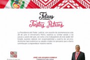 JOSÉ LUIS LECAROS, PRESIDENTE DEL PODER JUDICIAL DEL PERÚ LES DESEA UNAS FELICES FIESTAS PATRIAS