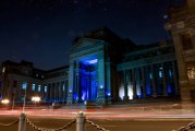 ILUMINAN DE AZUL FRONTIS DE PALACIO DE JUSTICIA POR EL DÍA MUNDIAL DE LA LUCHA CONTRA LA TRATA DE PERSONAS