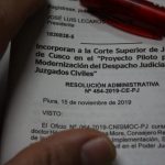 INCORPORAN A CORTE DEL CUSCO EN PROYECTO PILOTO PARA MODERNIZAR DESPACHOS JUDICIALES EN JUZGADOS CIVILES