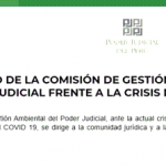 COMUNICADO DE LA COMISIÓN DE GESTIÓN AMBIENTAL DEL PODER JUDICIAL FRENTE A LA CRISIS DEL COVID 19