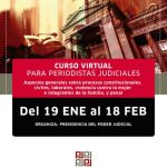 PODER JUDICIAL ORGANIZA CURSO VIRTUAL PARA CAPACITACIÓN DE PERIODISTAS EN DIVERSAS MATERIAS JUDICIALES